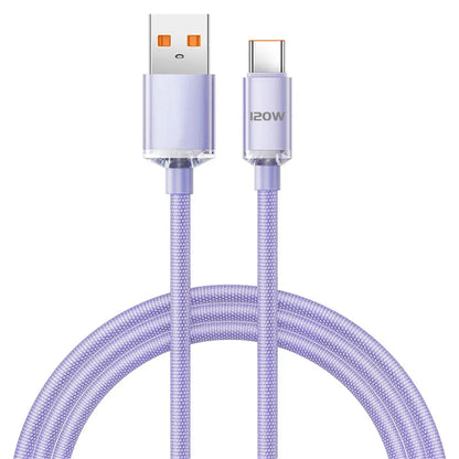 USB-C to USB-C Fast Charging Cable 120W Braided Data Sync Cord