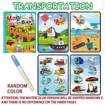Magic Water Drawing Book Reusable Mess-Free Coloring Book for Kids