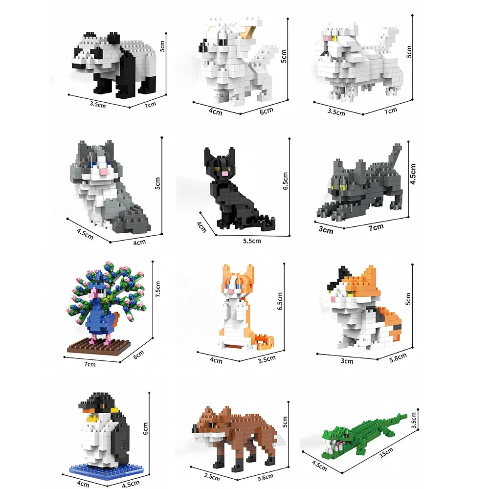 Dog Building Block Set Mini Micro Brick Construction Model Toy