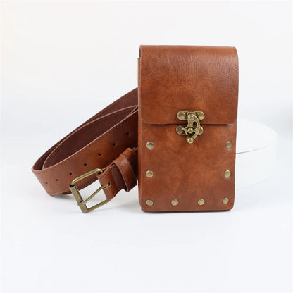 Medieval Cosplay Belt Set with Waist Pouch for Renaissance Costume