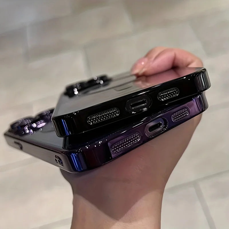 Magnetic Clear Phone Case with Shockproof Plated Edge