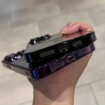 Magnetic Clear Phone Case with Shockproof Plated Edge