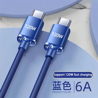 USB-C to USB-C Fast Charging Cable 120W Braided Data Sync Cord