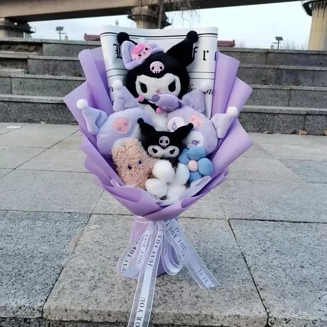 Plush Flower Bouquet with Soft Plush Roses for Gifts and Home Decor