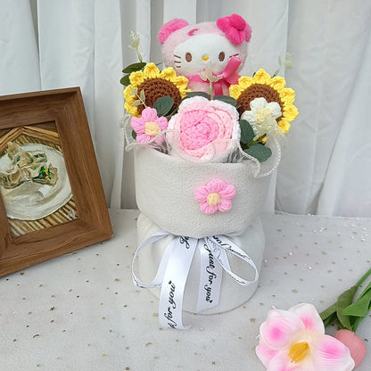 Plush Flower Bouquet with Soft Plush Roses for Gifts and Home Decor