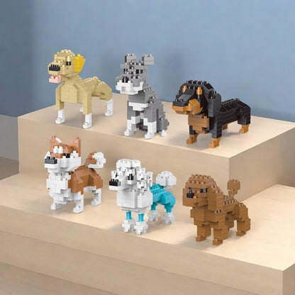 Dog Building Block Set Mini Micro Brick Construction Model Toy