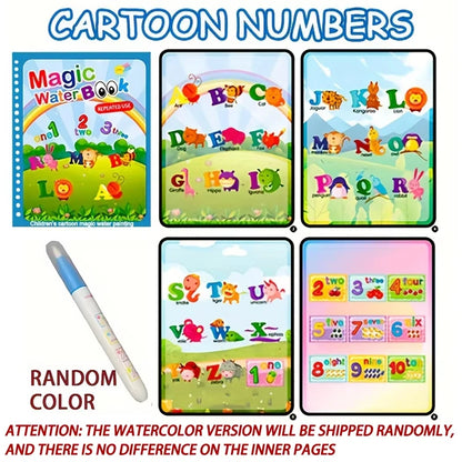 Magic Water Drawing Book Reusable Mess-Free Coloring Book for Kids