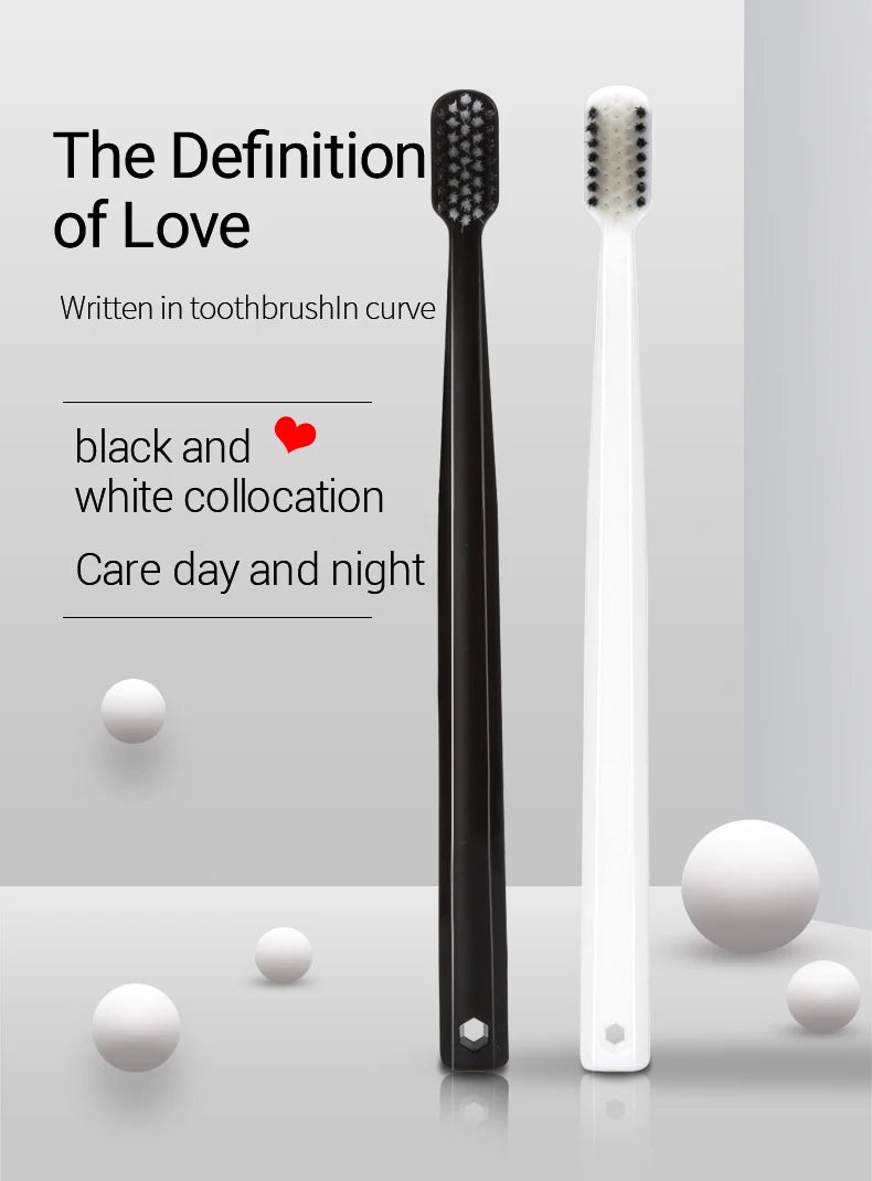 Soft Bristle Toothbrush Set 10 Pack Bamboo Charcoal for Adults