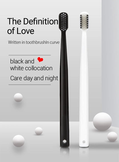 Soft Bristle Toothbrush Set 10 Pack Bamboo Charcoal for Adults