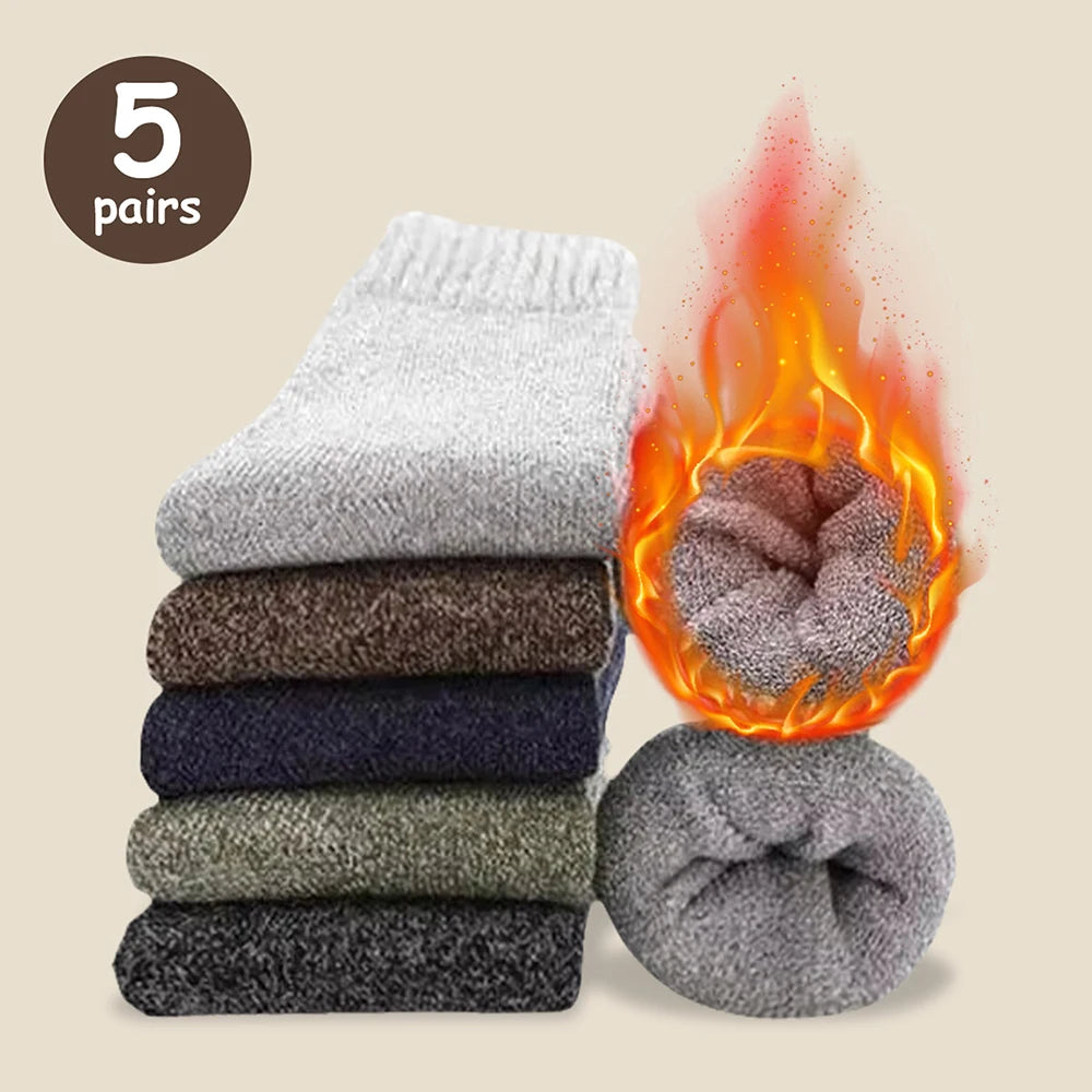 Men's Warm Socks Thick Thermal Crew Socks for Winter