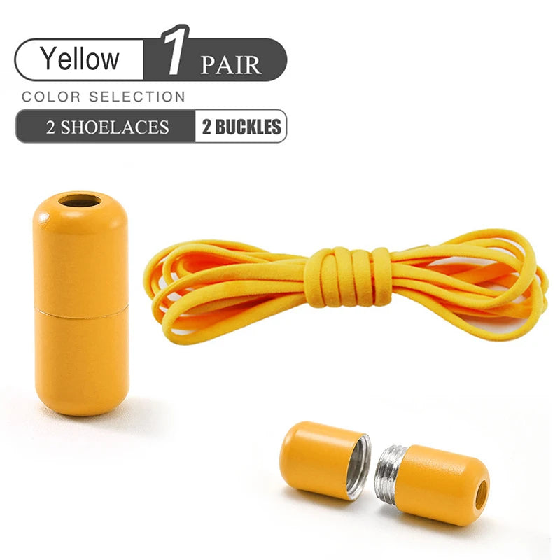 Elastic No Tie Shoelaces with Metal Lock for Kids & Adults