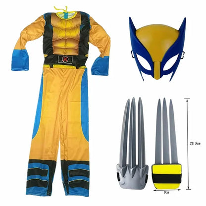 Kids Superhero Costume with Mask and Jumpsuit for Halloween