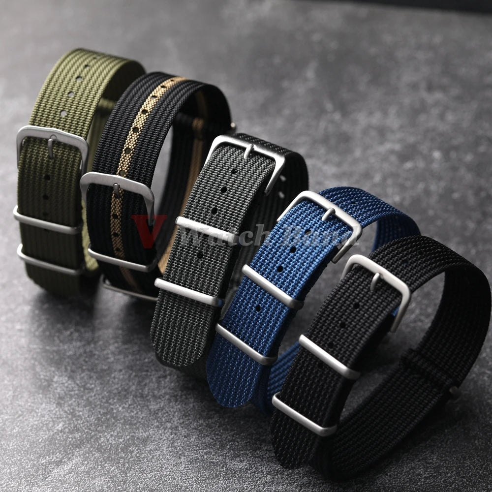 Nylon Watch Strap with Pin Buckle in 18mm, 20mm and 22mm