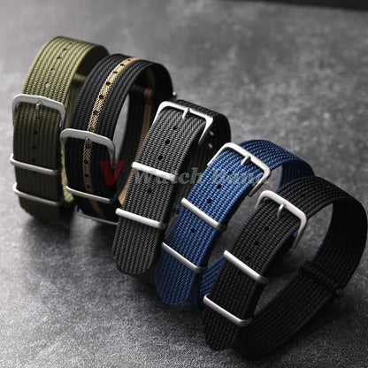 Nylon Watch Strap with Pin Buckle in 18mm, 20mm and 22mm