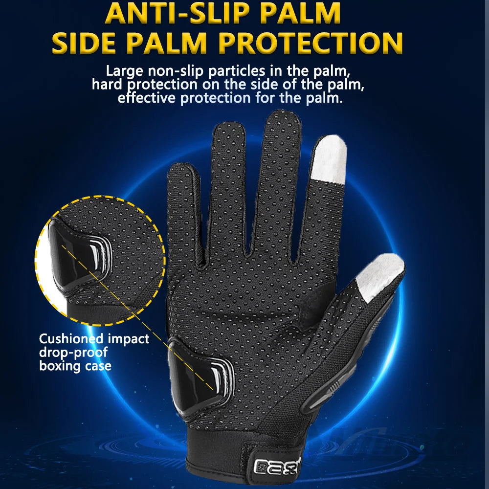 Motorcycle Gloves with Touch Screen & Hard Knuckle Protection