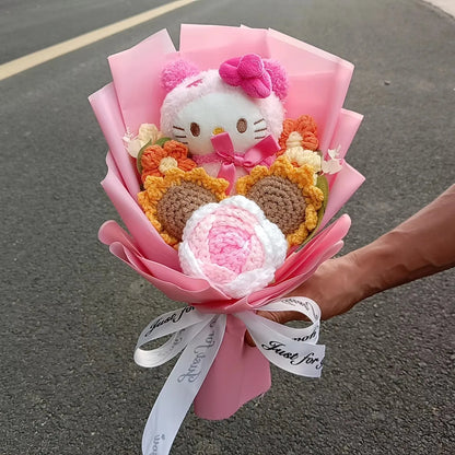 Plush Flower Bouquet with Soft Plush Roses for Gifts and Home Decor