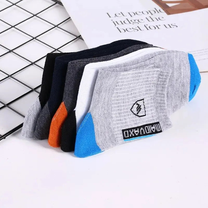 Men's Sports Socks Breathable Mid-Calf Basketball Socks 5 Pairs