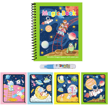 Magic Water Drawing Book Reusable Mess Free Coloring Book for Kids
