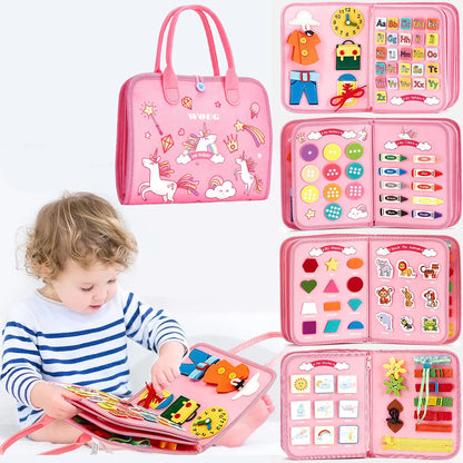 Montessori Busy Board Sensory Activity Toy for Toddlers 45 x 28 cm