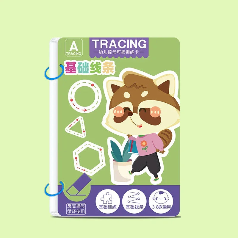 Reusable Tracing Workbook Pen Control & Writing Practice for Kids