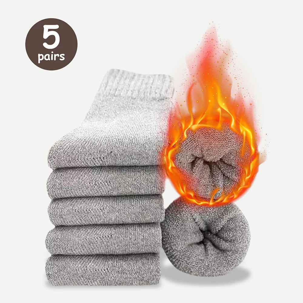 Men's Warm Socks Thick Thermal Crew Socks for Winter