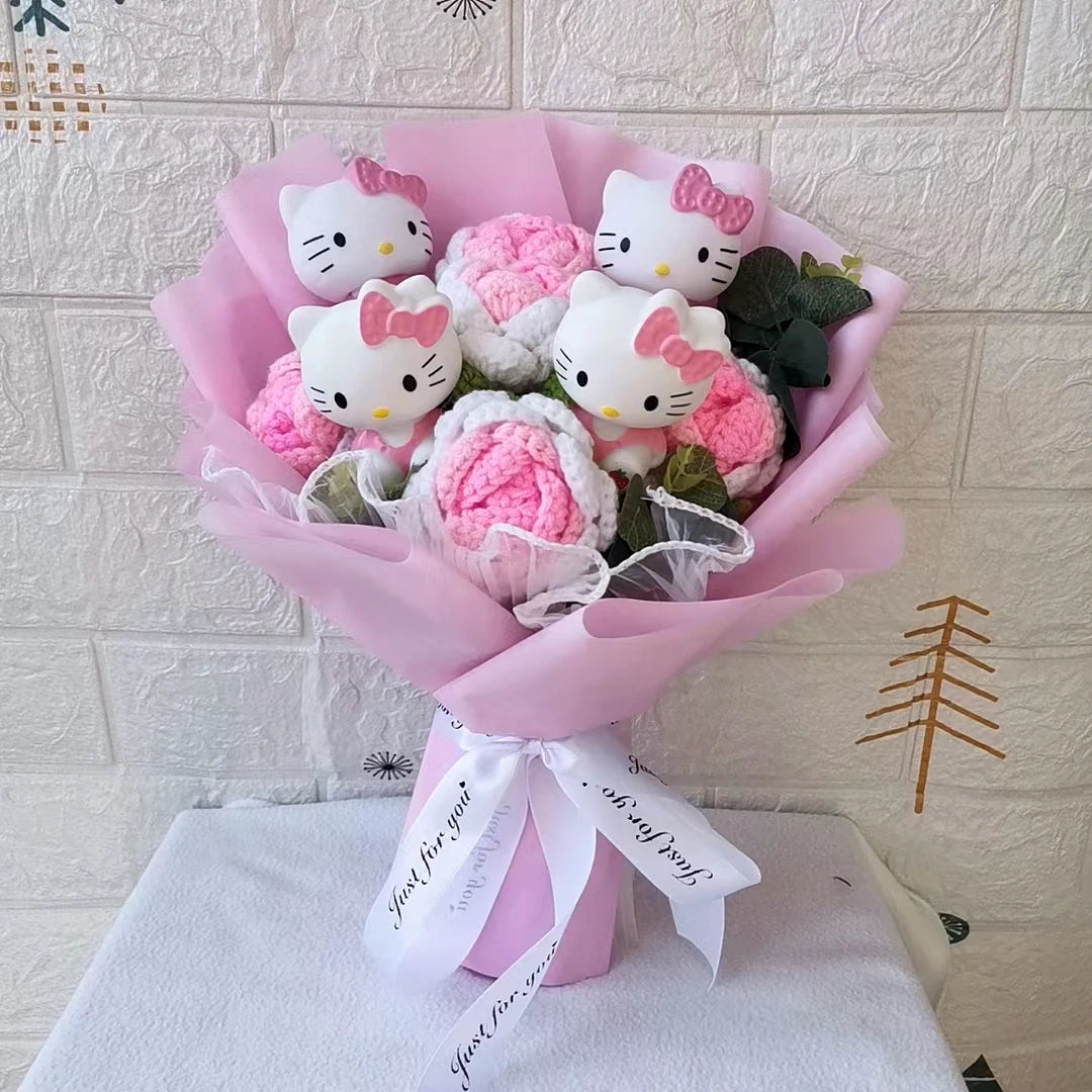 Plush Flower Bouquet with Soft Plush Roses for Gifts and Home Decor