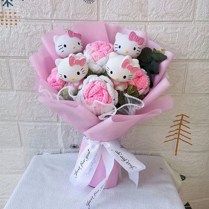Plush Flower Bouquet with Soft Plush Roses for Gifts and Home Decor