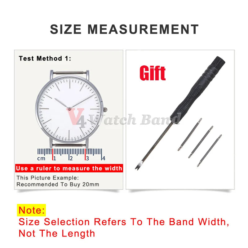 Nylon Watch Strap with Pin Buckle in 18mm, 20mm and 22mm