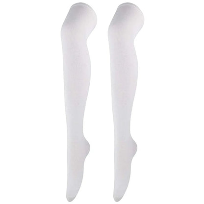 Women Solid Colors Stockings Long Over Knee High Socks Dance Cosplay Performance Socks Classic Colors Leggings Black White Gray