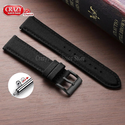 Nylon Watch Strap Waterproof Quick Release Band 20mm & 22mm