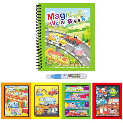 Magic Water Drawing Book Reusable Mess Free Coloring Book for Kids