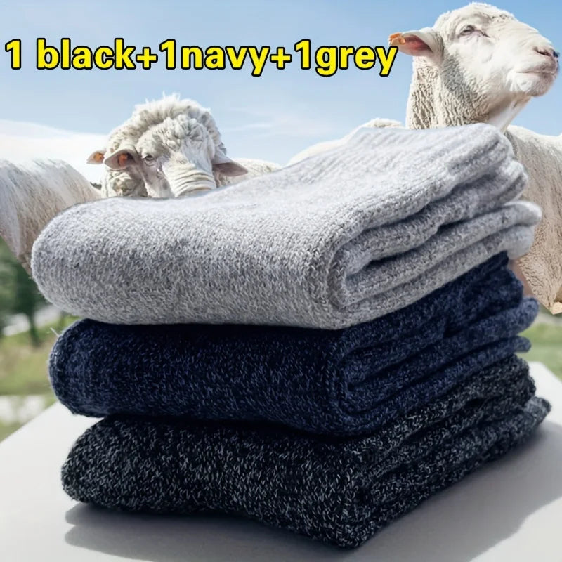 Men's Warm Socks Thick Thermal Crew Socks for Winter