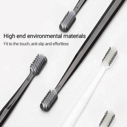 Soft Bristle Toothbrush Set 10 Pack Bamboo Charcoal for Adults