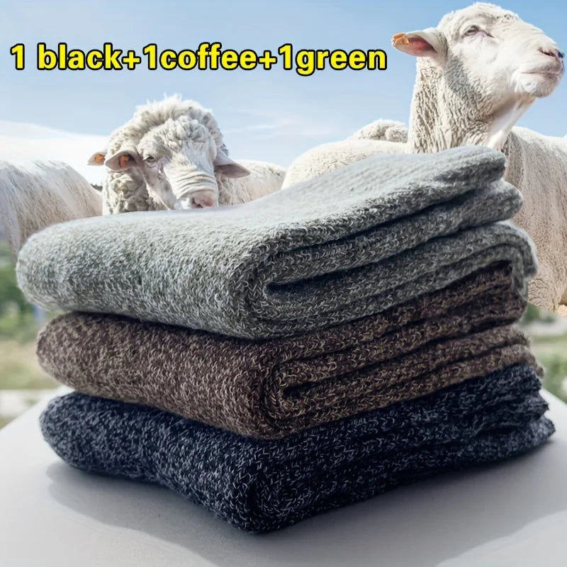 Men's Warm Socks Thick Thermal Crew Socks for Winter
