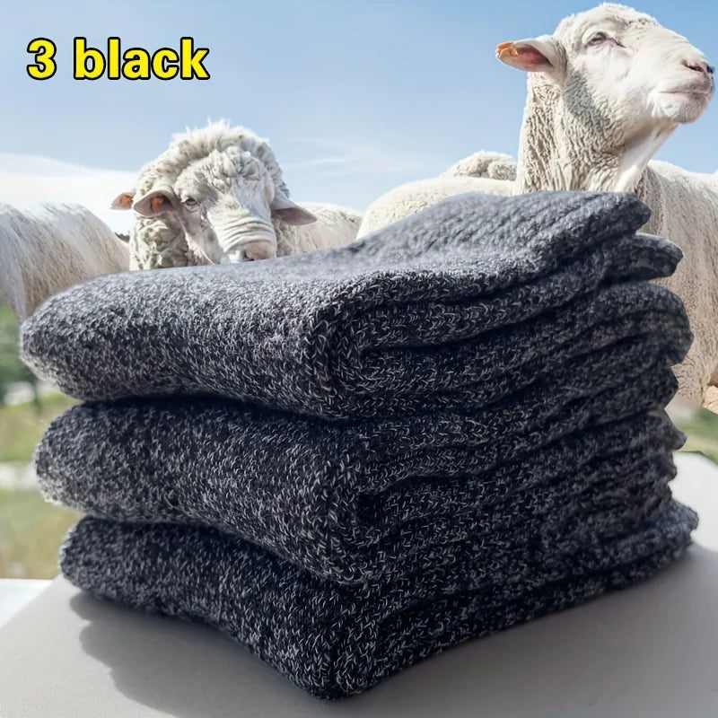 Men's Warm Socks Thick Thermal Crew Socks for Winter