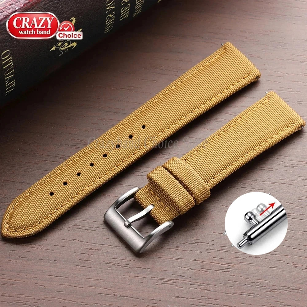 Nylon Watch Strap Waterproof Quick Release Band 20mm & 22mm