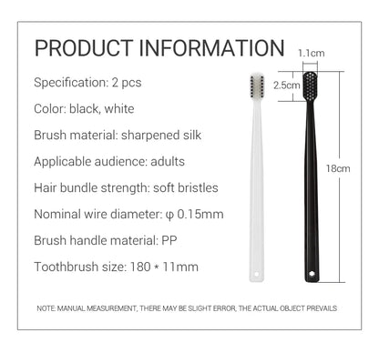 Soft Bristle Toothbrush Set 10 Pack Bamboo Charcoal for Adults