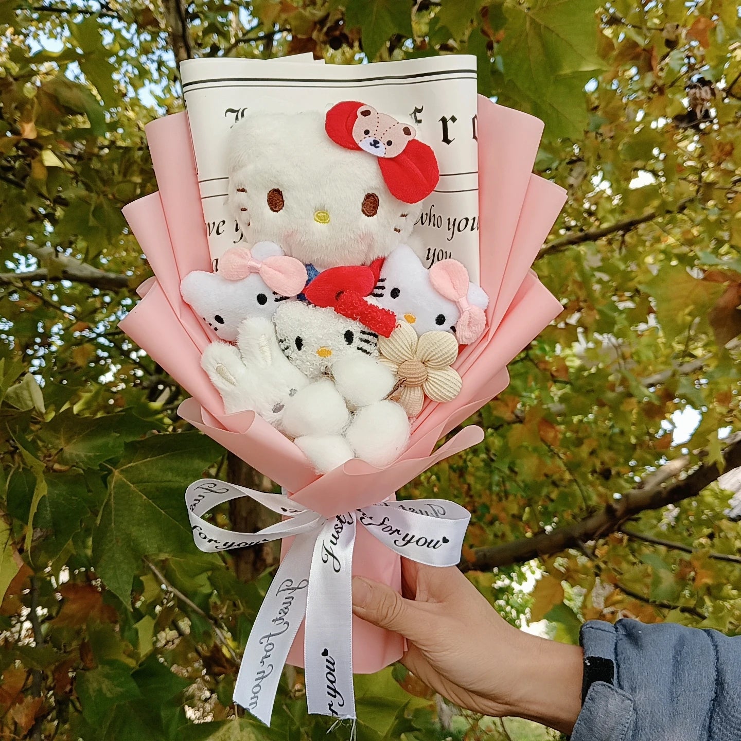 Plush Flower Bouquet with Soft Plush Roses for Gifts and Home Decor