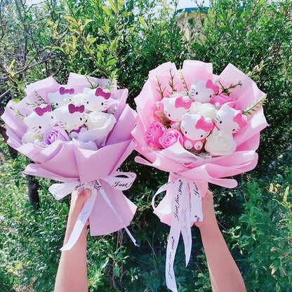 Plush Flower Bouquet with Soft Plush Roses for Gifts and Home Decor