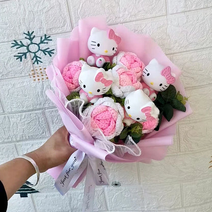 Plush Flower Bouquet with Soft Plush Roses for Gifts and Home Decor