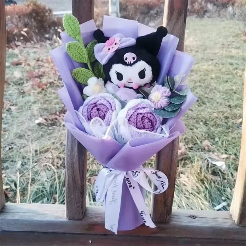 Plush Flower Bouquet with Soft Plush Roses for Gifts and Home Decor