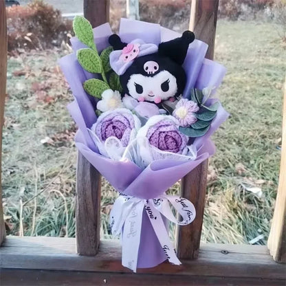Plush Flower Bouquet with Soft Plush Roses for Gifts and Home Decor