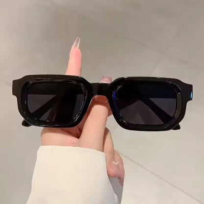 Retro Sunglasses with UV400 Protection Rectangular Frame