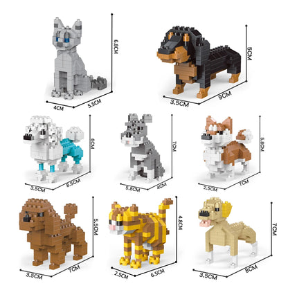 Dog Building Block Set Mini Micro Brick Construction Model Toy