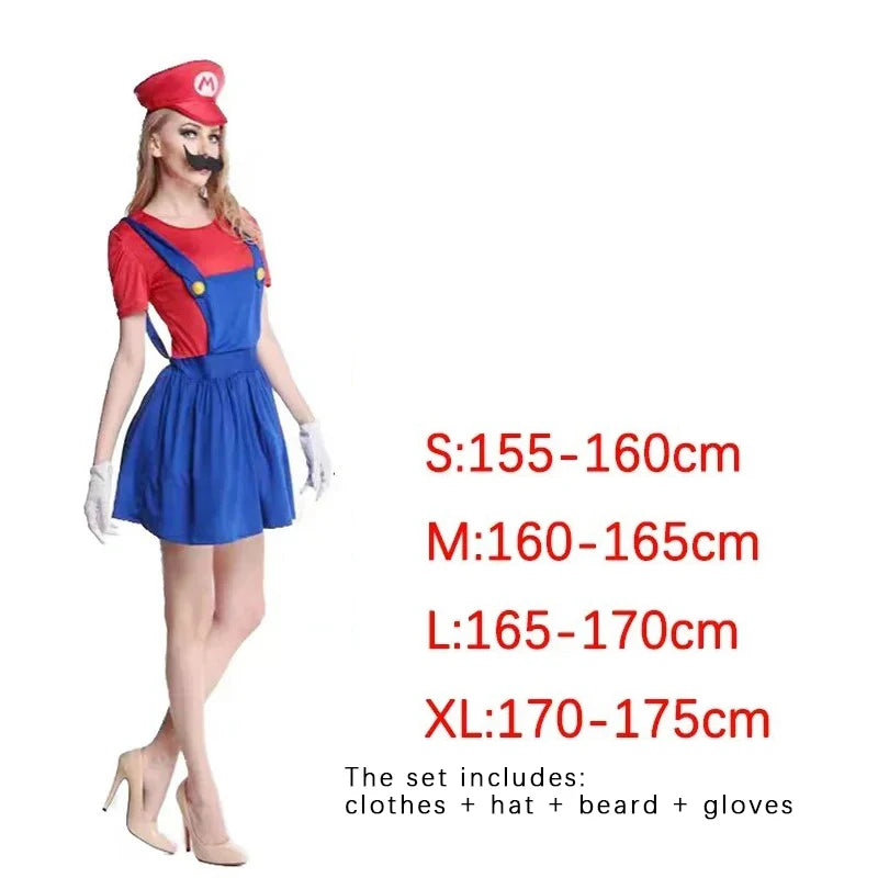 Plumber Cosplay Costume Adult Jumpsuit Set for Halloween Parties