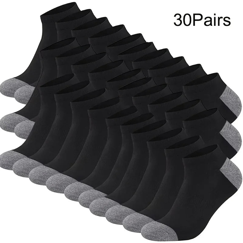 Men's Low Cut Socks Breathable Color Block Ankle Socks