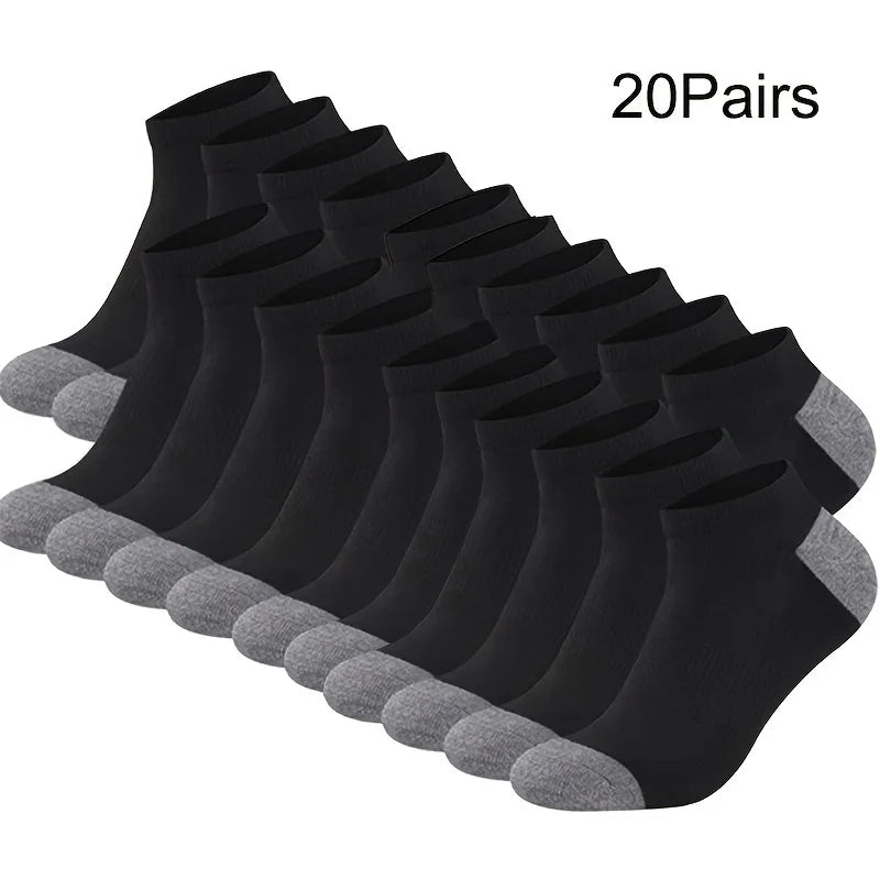 Men's Low Cut Socks Breathable Color Block Ankle Socks