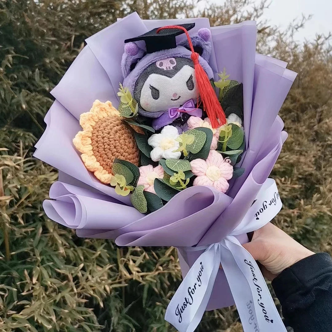 Plush Flower Bouquet with Soft Plush Roses for Gifts and Home Decor