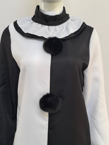 Horror Clown Costume with Optional Latex Mask for Adults