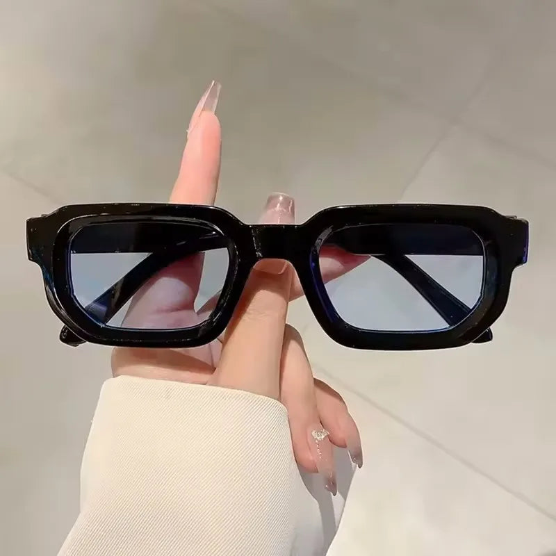Retro Sunglasses with UV400 Protection Rectangular Frame